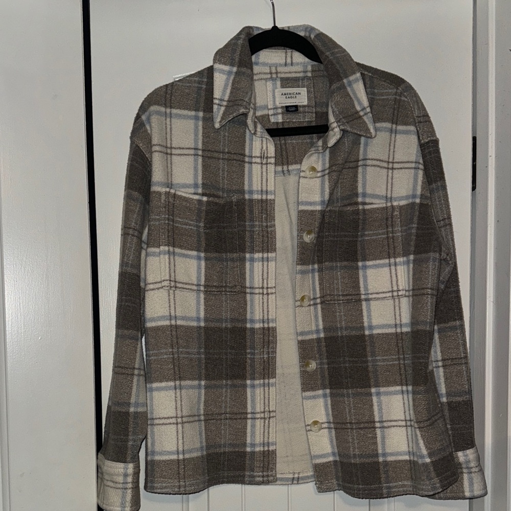 Women's Gray & Blue Plaid Jacket